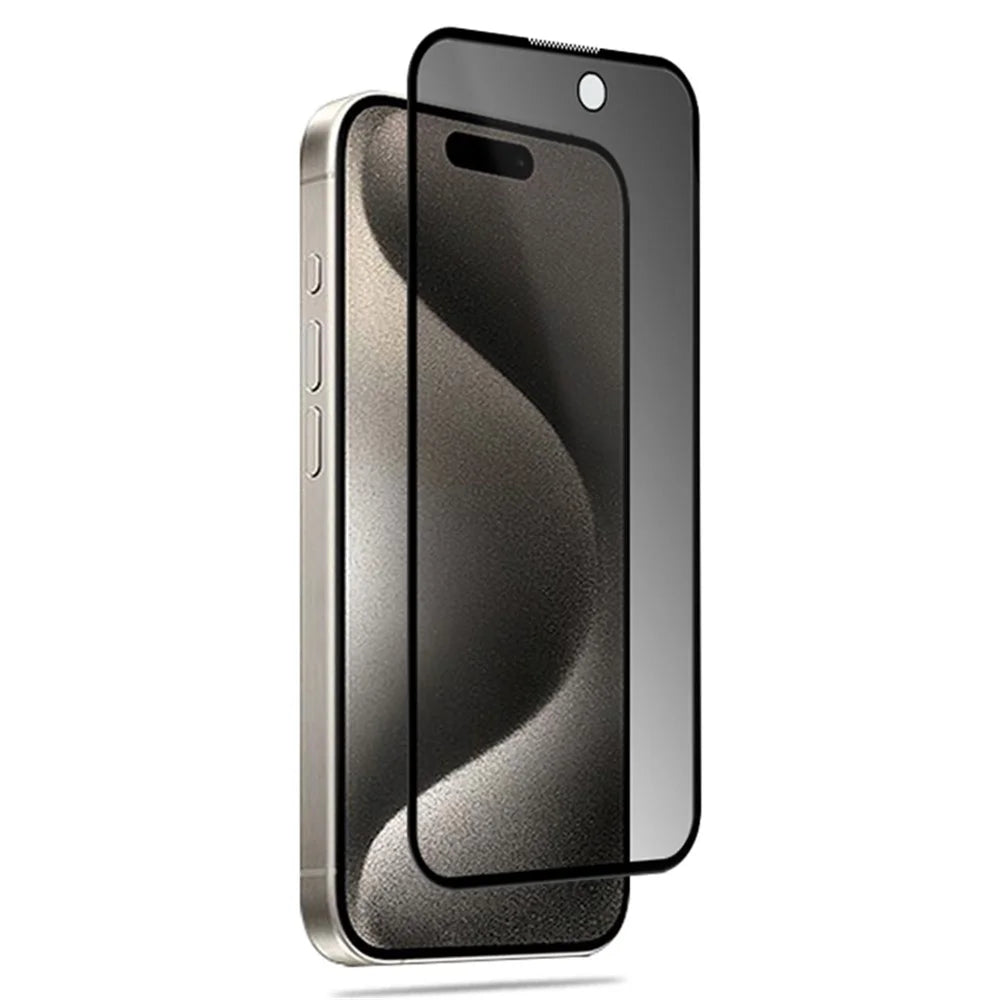 MOCOLO Anti-Spy Screen Protector for iPhone 15 Pro Full Glue 3D Arc Edge Tempered Glass Screen Film - 3