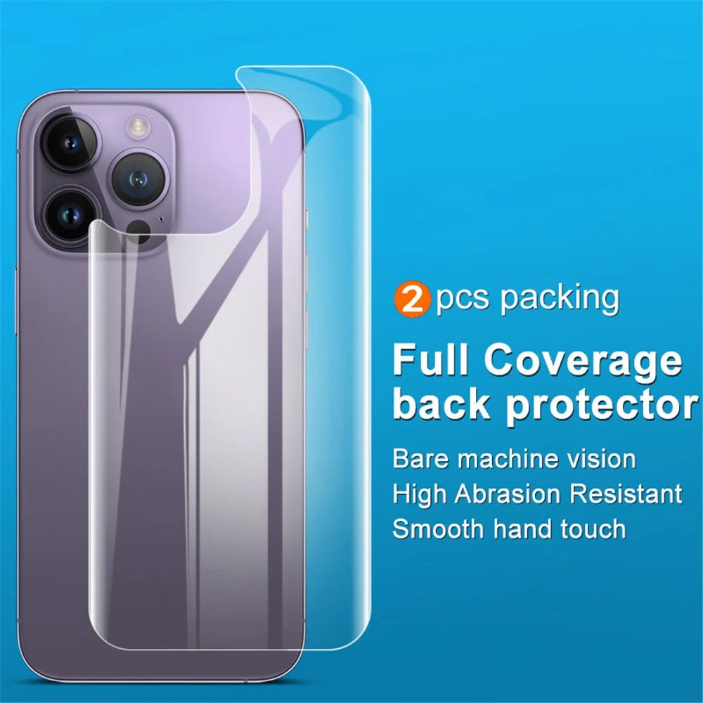 IMAK 2Pcs / Set Hydrogel Film III for iPhone 15 Pro Max Back Protector TPU Transparent Phone Back Film - 2