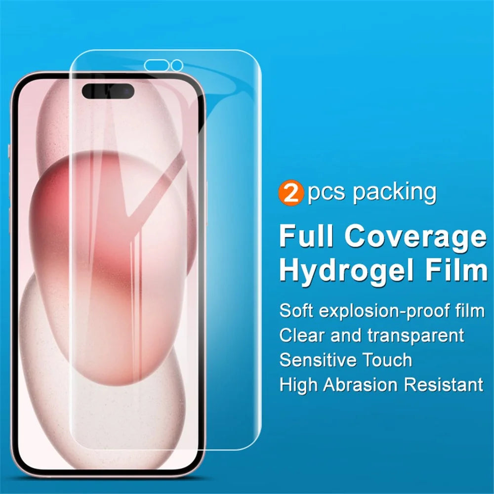 IMAK 2Pcs / Set Hydrogel Film III for iPhone 15 Plus TPU Film Ultra Clear Phone Screen Protector - 2