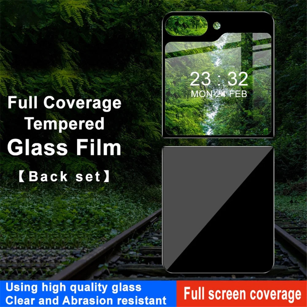 IMAK 1 Set For Samsung Galaxy Z Flip5 5G Rear Small Screen Protector Tempered Glass Full Covering Film - 3