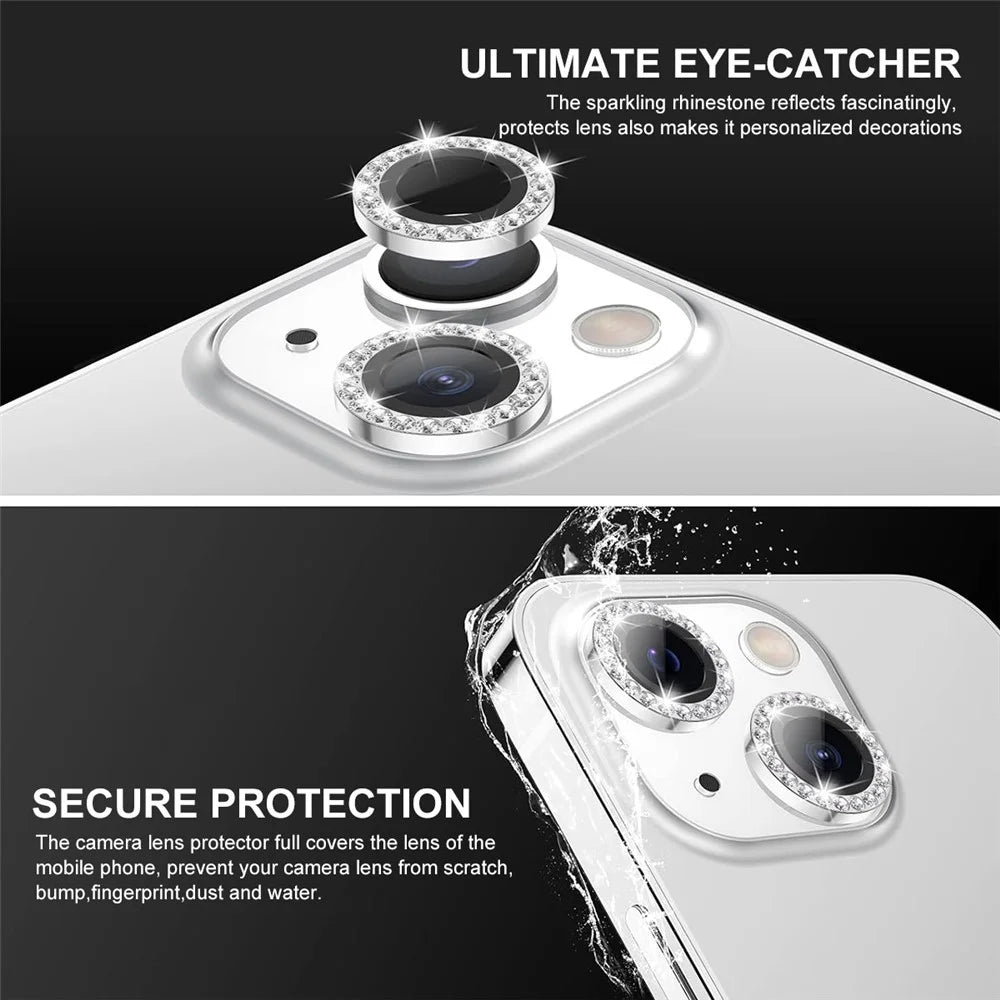 ENKAY HAT PRINCE 1 Set For iPhone 13 / 13 mini Rear Lens Protector Tempered Glass+Aluminum Alloy Camera Lens Film - Baby Blue - 2