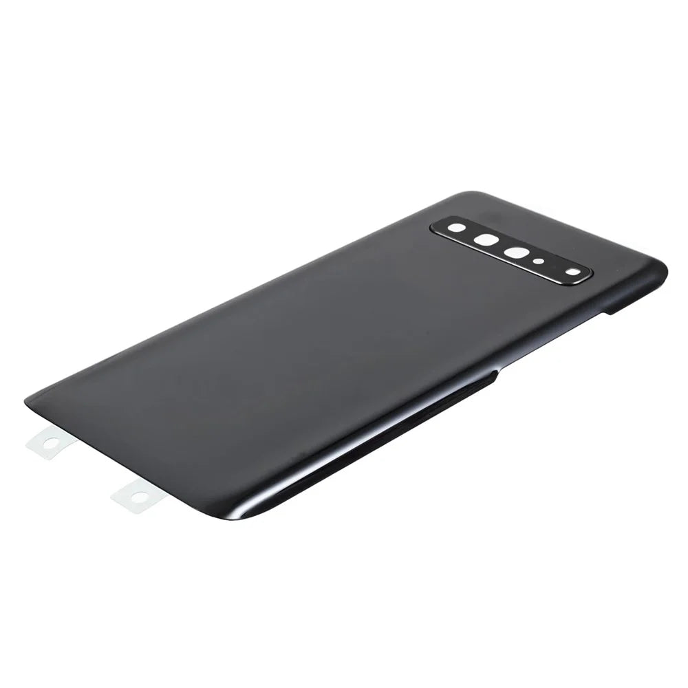 For Samsung Galaxy S10 5G G977 Battery Housing with Adhesive Sticker + Camera Lens Cover (without Logo) - Black - 5