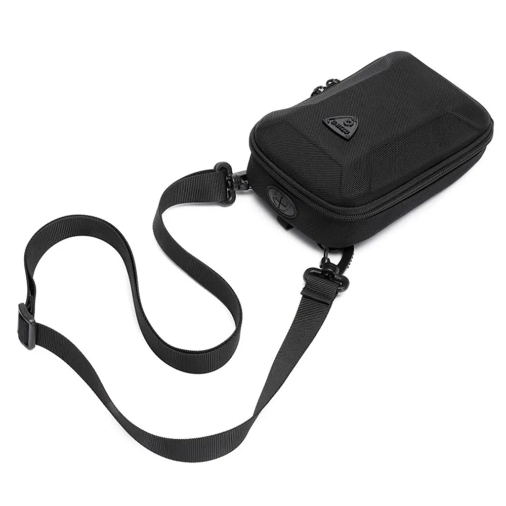 OZUKO 9442 Mini EVA Hard Shell Shoulder Bag Phone Storage Pouch Purse - Black - 5