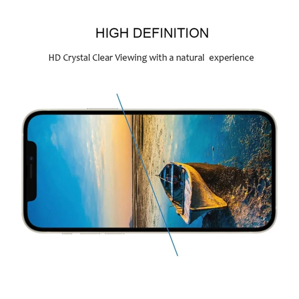 25Pcs For iPhone 13 Pro Silk Printing Screen Protector Medium Alumina Glass Film HD Clear - 4