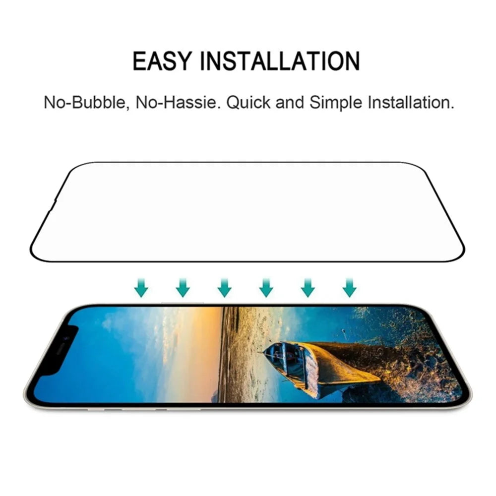 25Pcs For iPhone 13 Pro Silk Printing Screen Protector Medium Alumina Glass Film HD Clear - 7
