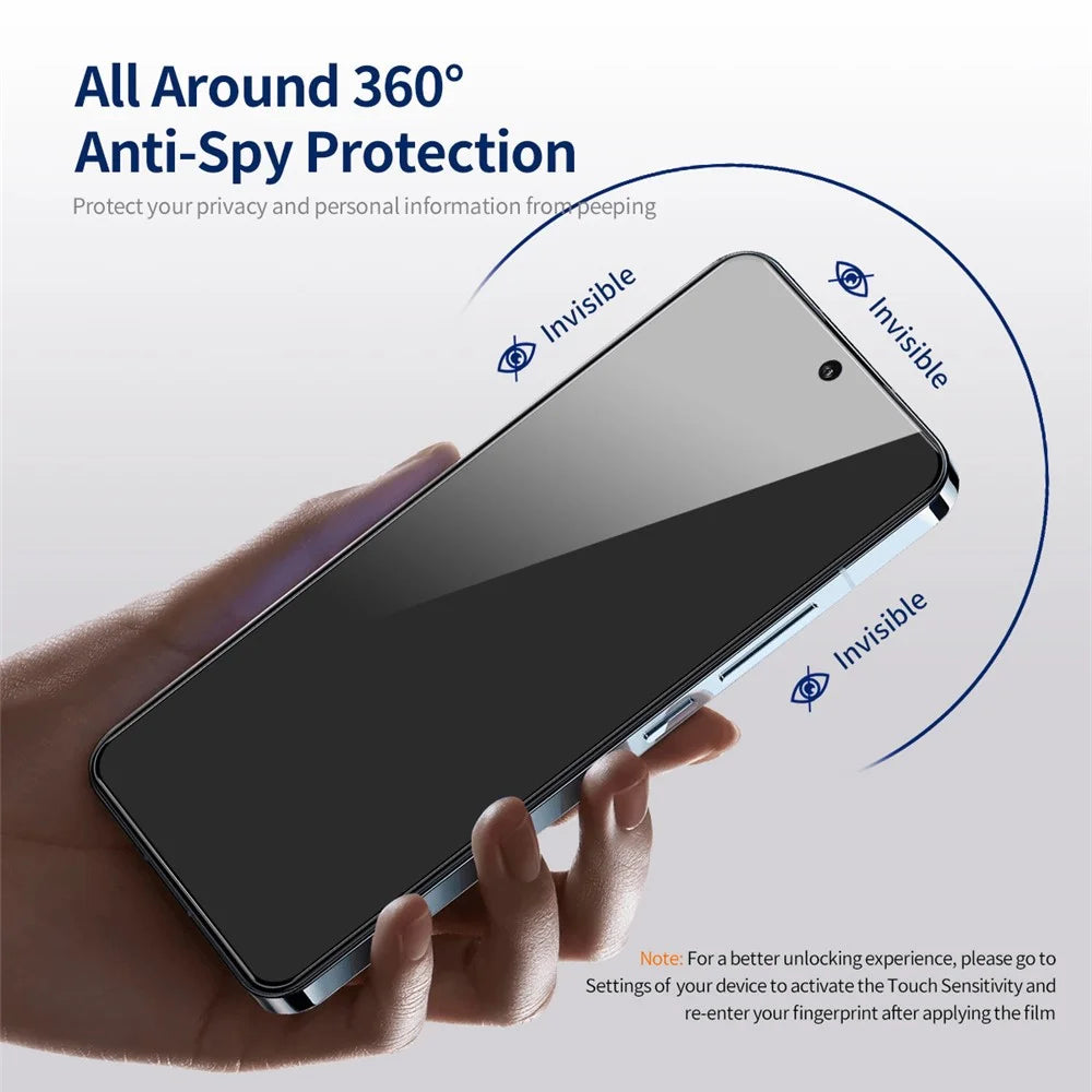ENKAY HAT PRINCE 2Pcs For iPhone 14 Screen Protector Privacy Protection Anti-Spy Silk Printing Film - 3