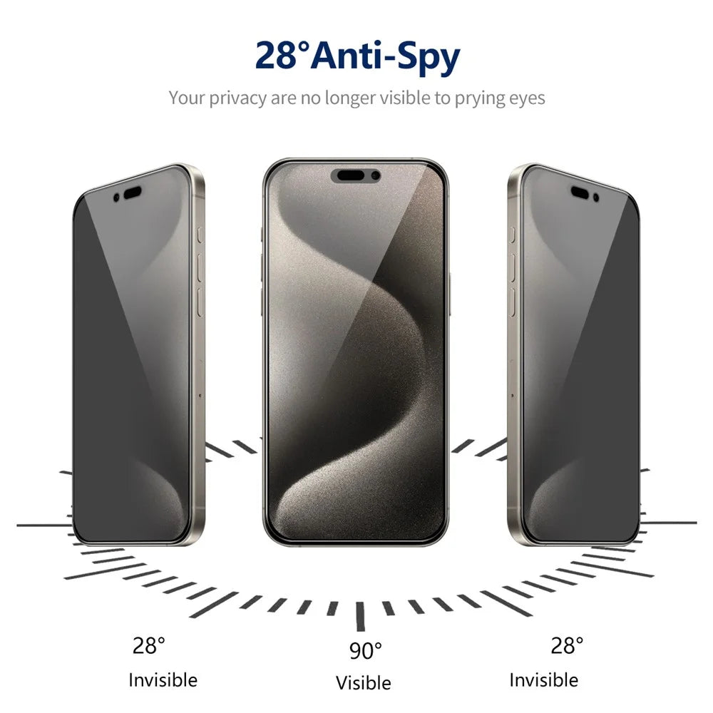 ENKAY HAT PRINCE 2Pcs For iPhone 15 Pro Max Anti-Spy Film High Aluminium-silicon Glass Screen Protector - 5