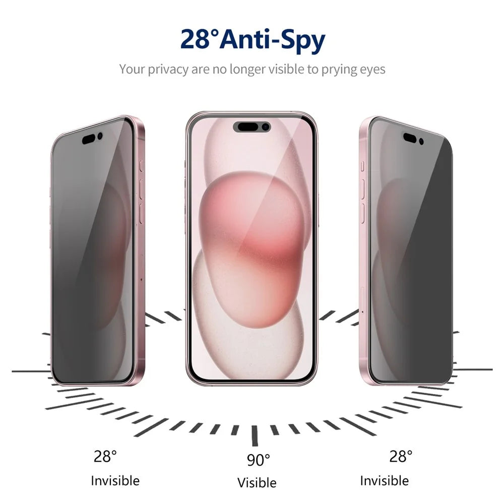 ENKAY HAT PRINCE For iPhone 15 Silk Printing Film Anti-peep Anti-fingerprint Screen Protector - 5