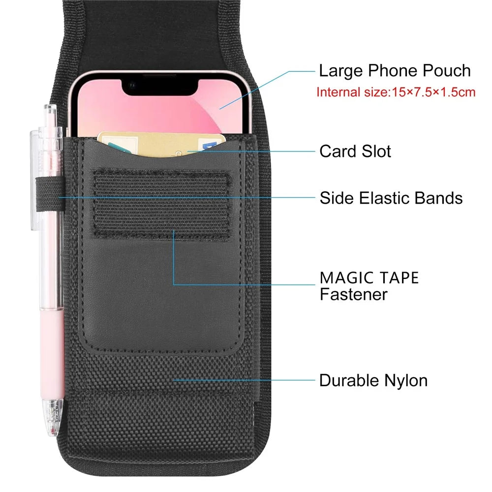 HAWEEL HWL2171B Vertical Cellphone Storage Pouch Nylon Men Waist Belt Hanging Bag for Phone within 4.7-inch - 3