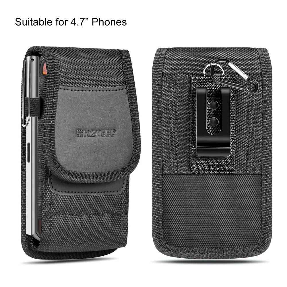 HAWEEL HWL2171B Vertical Cellphone Storage Pouch Nylon Men Waist Belt Hanging Bag for Phone within 4.7-inch - 7