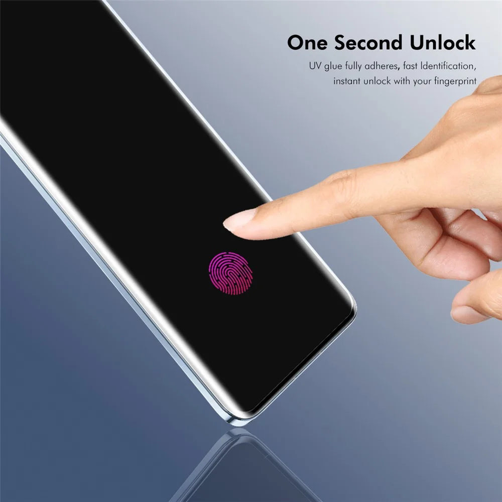ENKAY HAT PRINCE 2Pcs For Oppo Find X6 Curved Screen Protector UV Liquid High Aluminium-Silicon Glass Film Support Fingerprint Unlock - 4