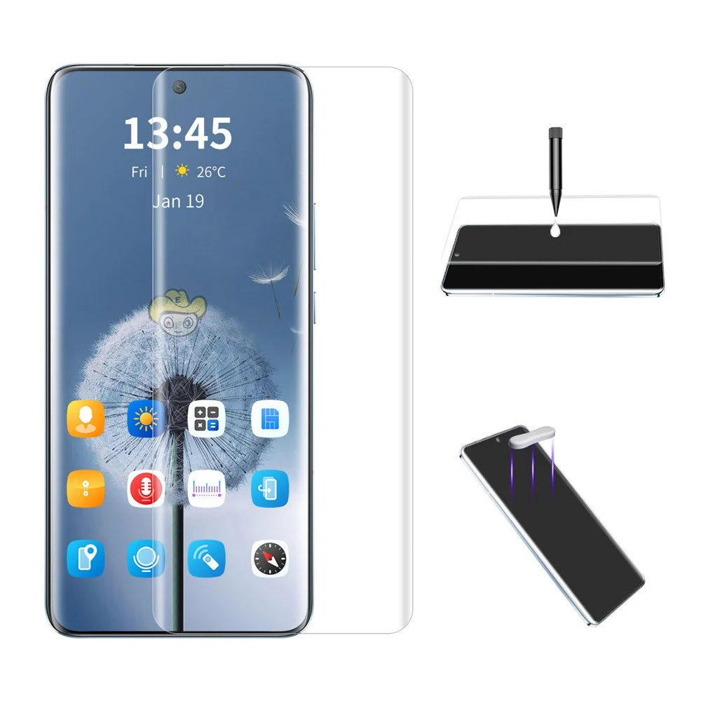 ENKAY HAT PRINCE For OnePlus 12 5G Screen Protector UV Liquid Full Glue Curved Full Cover Film Support Fingerprint Unlock - 1