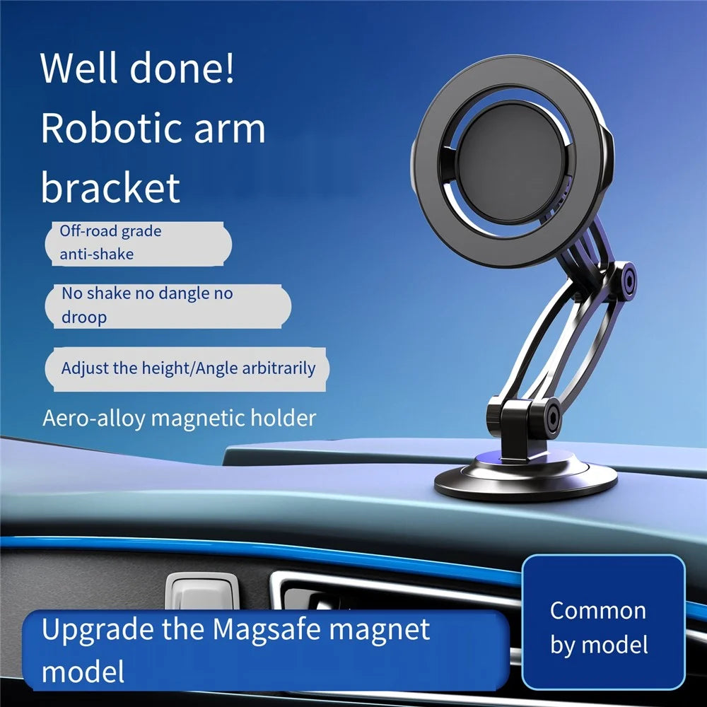 HD-030 Car Dashboard Mount Magnetic Phone Holder Alloy Adjustable Cellphone Stand - 4