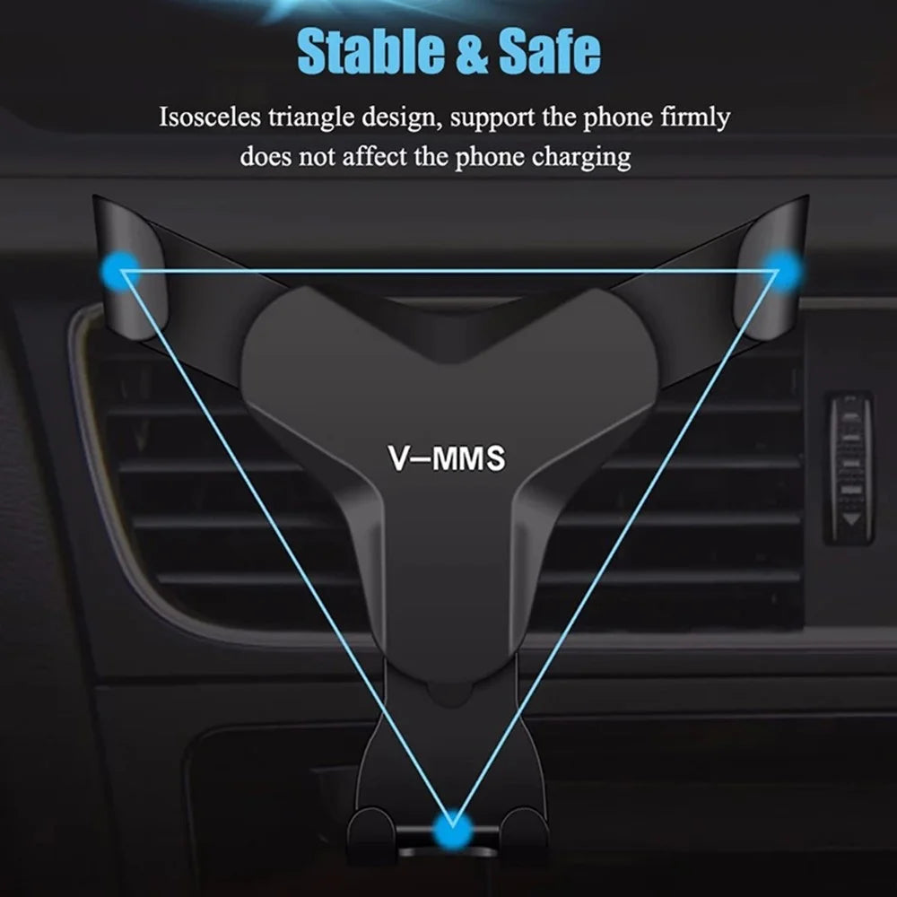 V-MMS Car Air Outlet Mount Gravity Phone Holder Y-Shape Air Vent Cellphone Bracket - Black - 4