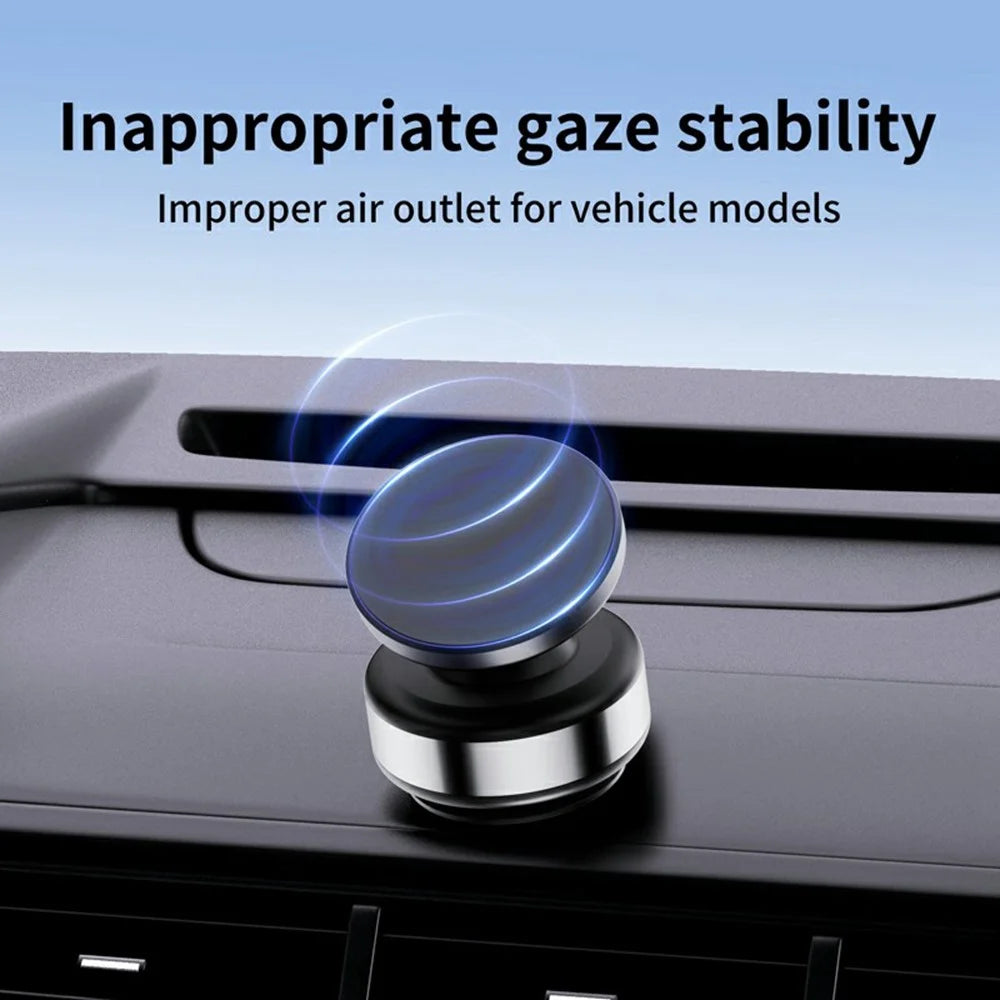 X9C Car Phone Mount Magnetic Suction Vacuum Holder 360° Rotation Stand For Navigation / Hands-Free Driving - Silver - 2