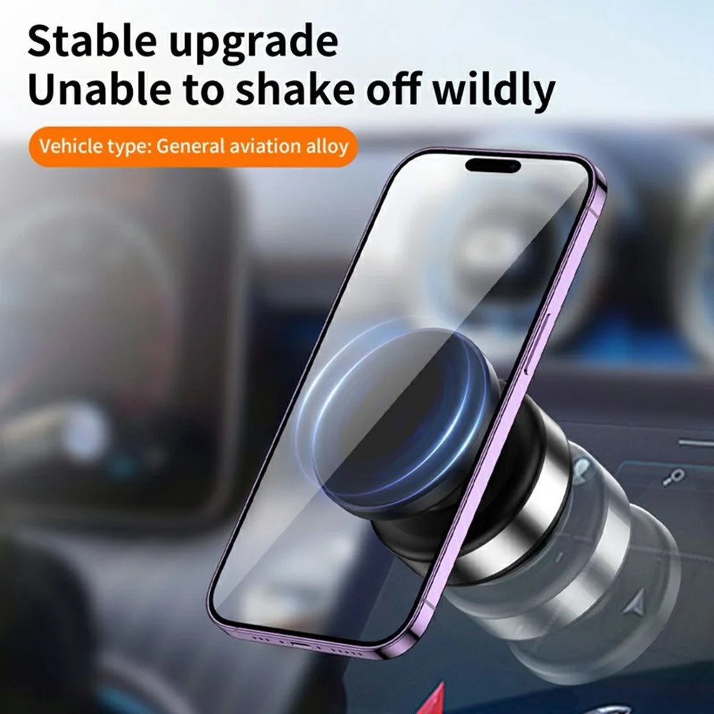 X9C Car Phone Mount Magnetic Suction Vacuum Holder 360° Rotation Stand For Navigation / Hands-Free Driving - Silver - 3