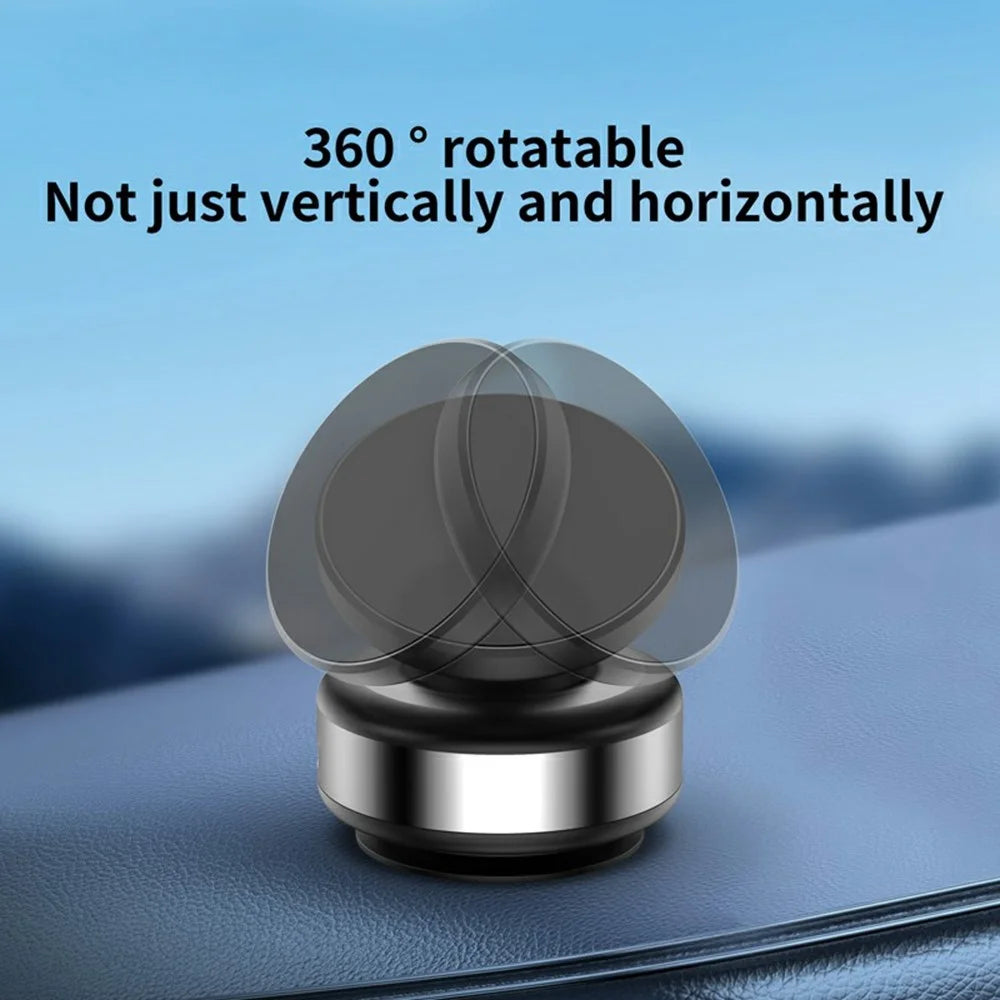 X9C Car Phone Mount Magnetic Suction Vacuum Holder 360° Rotation Stand For Navigation / Hands-Free Driving - Silver - 4