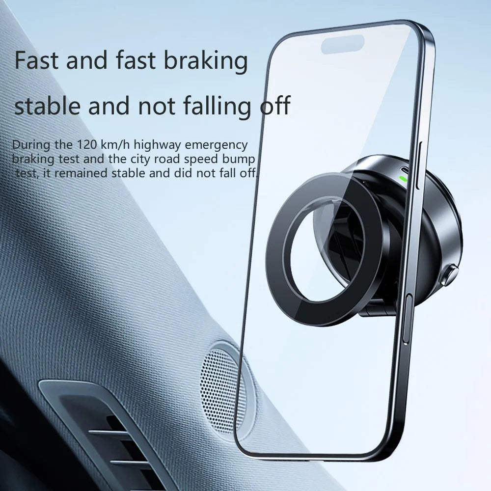X98 Desktop Car Phone Holder Magnetic Vacuum Suction Electric Absorption Cellphone Stand - Silver - 5