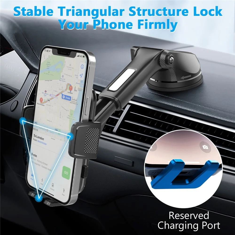 ML239 360 Degree Rotating Car Phone Mount with Telescopic Arm Suction Cup Base Cellphone Holder - 3