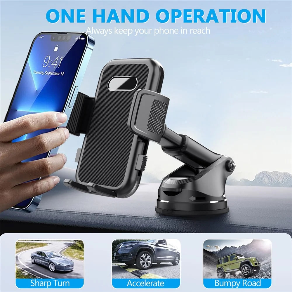 ML239 360 Degree Rotating Car Phone Mount with Telescopic Arm Suction Cup Base Cellphone Holder - 5