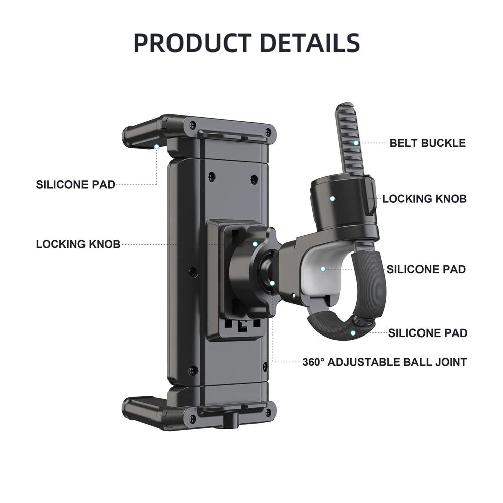 A006 360 Degree Rotatable Tablet Phone Mount Treadmill Spin Bike Vehicle Handle Installation Bracket - 4
