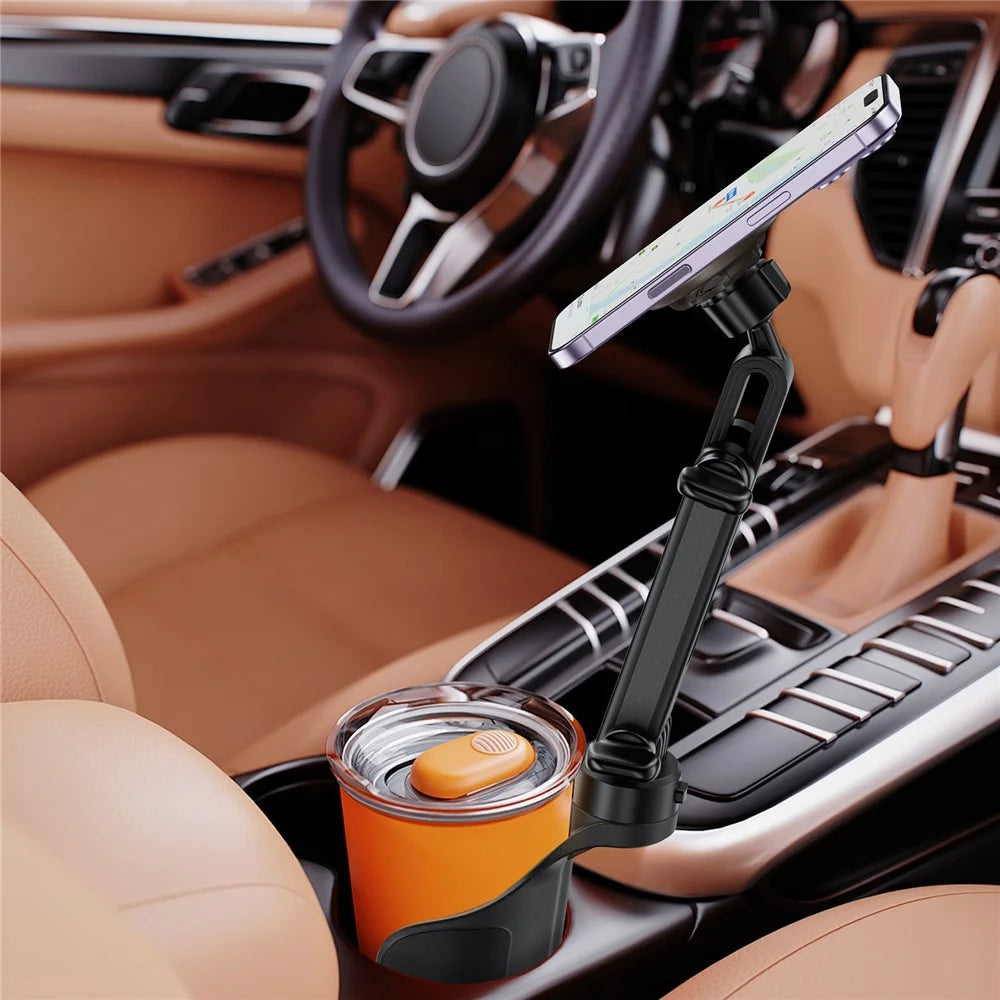 ACEFAST D62 Car Cup Holder Adjustable Angle / Length Magnetic Car Phone Stand for 4.7-6.9 inch Phones - Black - 6