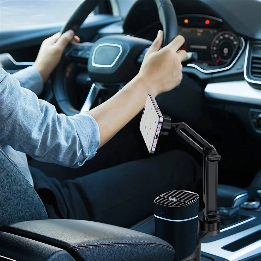 ACEFAST D62 Car Cup Holder Adjustable Angle / Length Magnetic Car Phone Stand for 4.7-6.9 inch Phones - Black - 7