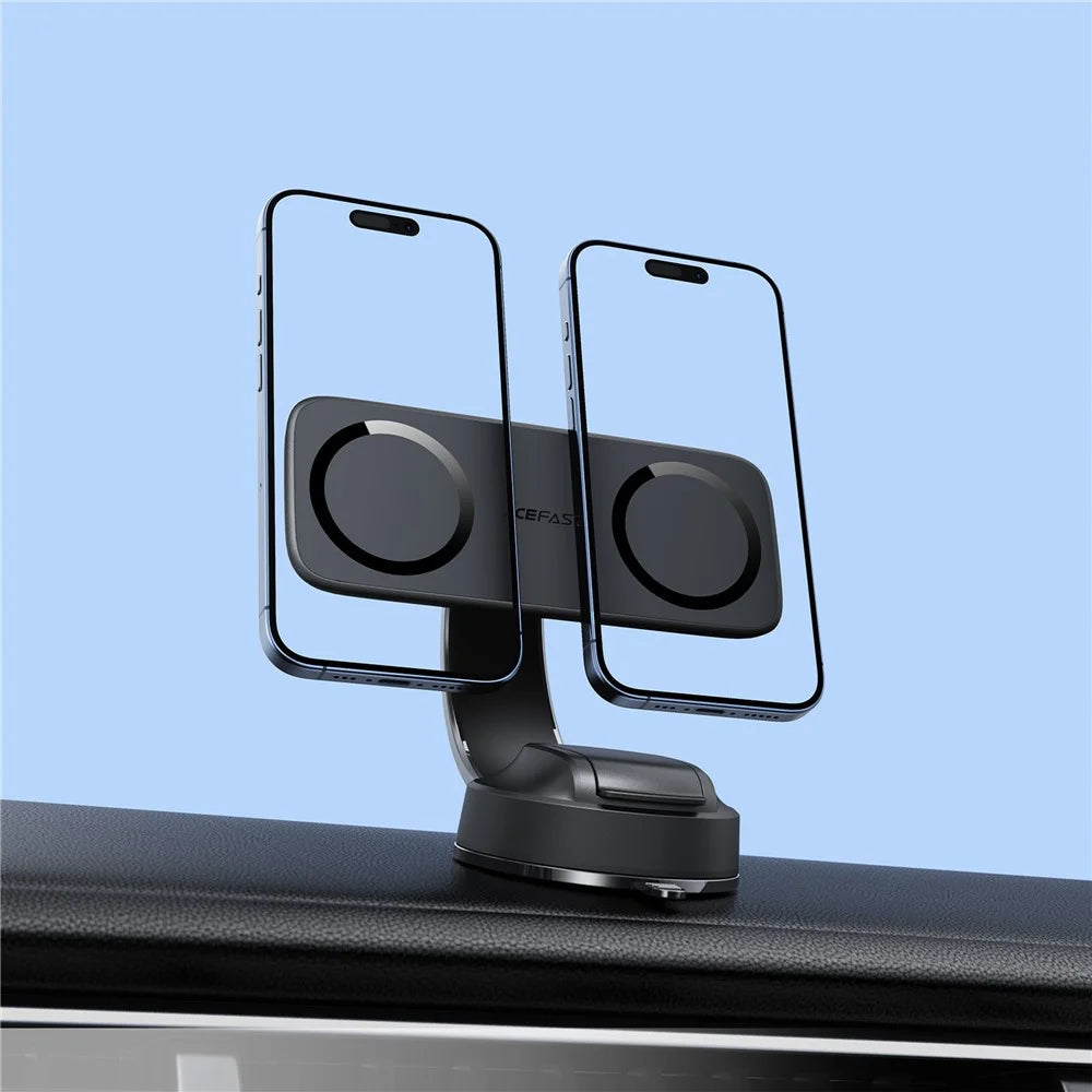 ACEFAST D60 Center Console Dual Magnetic Car Phone Mount 360° Angle Adjustment Car Phone Holder - Black - 7
