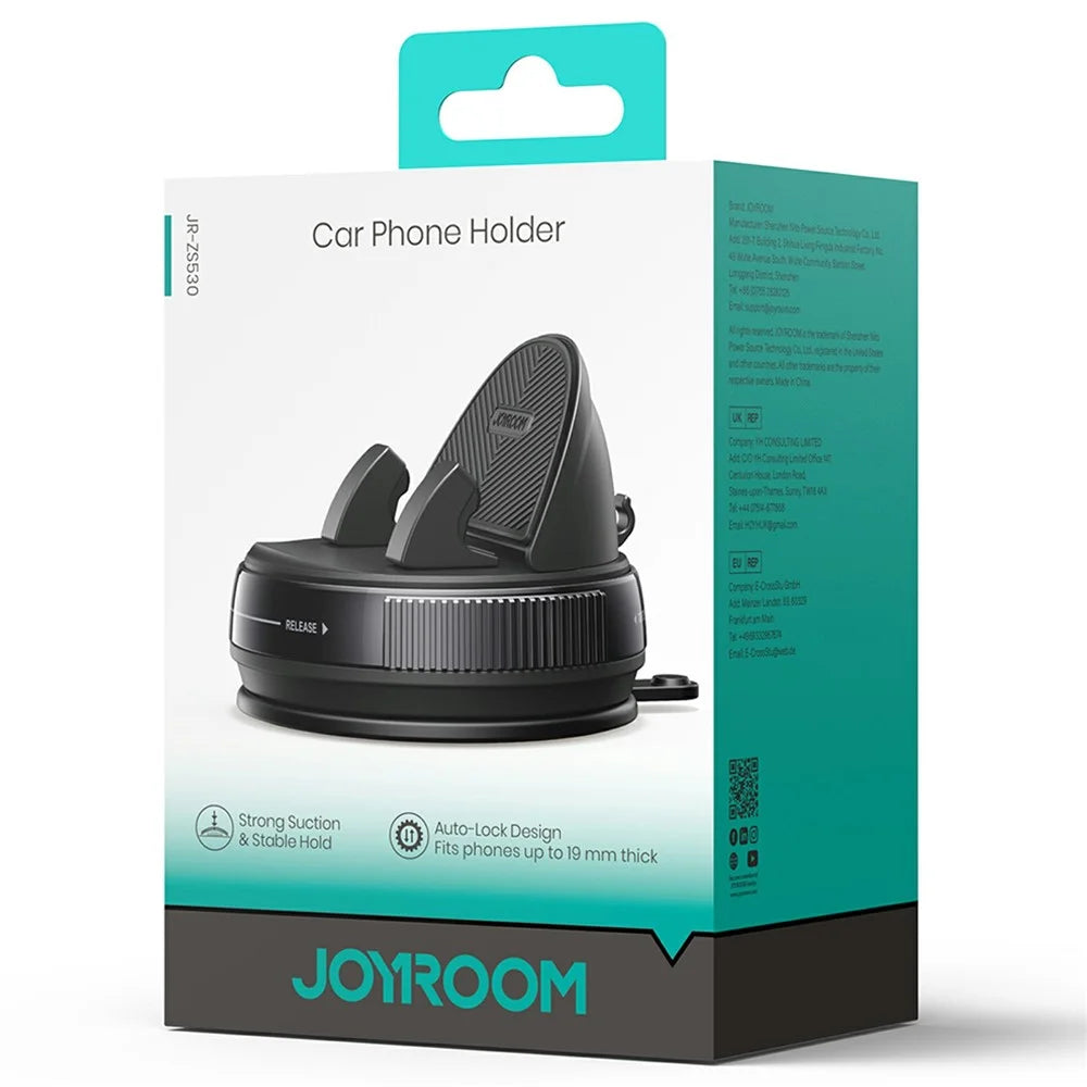 JOYROOM JR-ZS530 Car Phone Mount Holder Rotary Lock Nano Suction Cup Cellphone Stand - 6