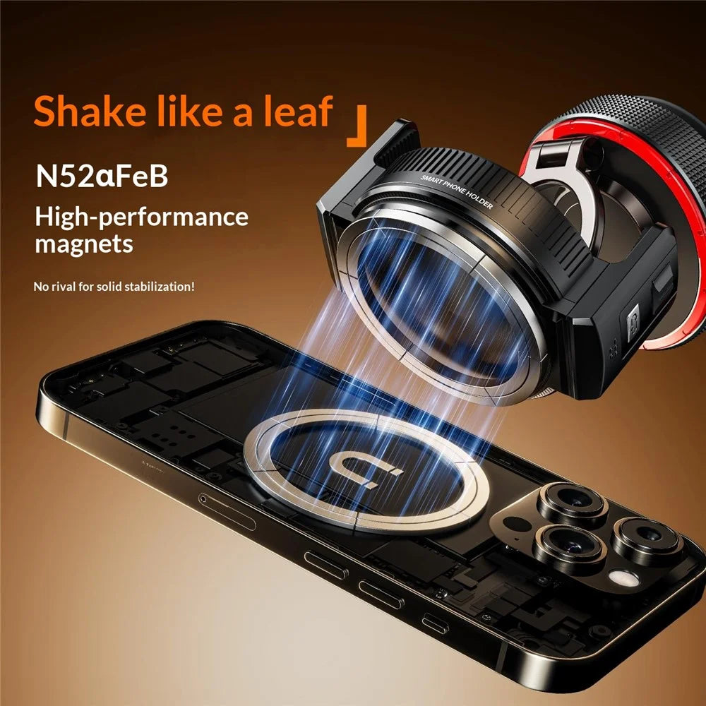 K33A Magnetic Car Phone Mount Holder Strong Vacuum Suction Cup Dashboard Windshield Universal for Navigation - Black - 5