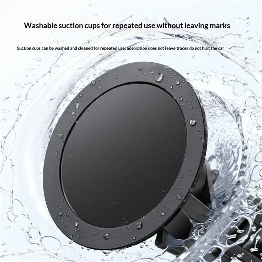 YESIDO C322 15W Magnetic Car Mount Wireless Charger Compatible with Magsafe Navigation Shooting Stand for iPhone 12-17 Series - Black - 4
