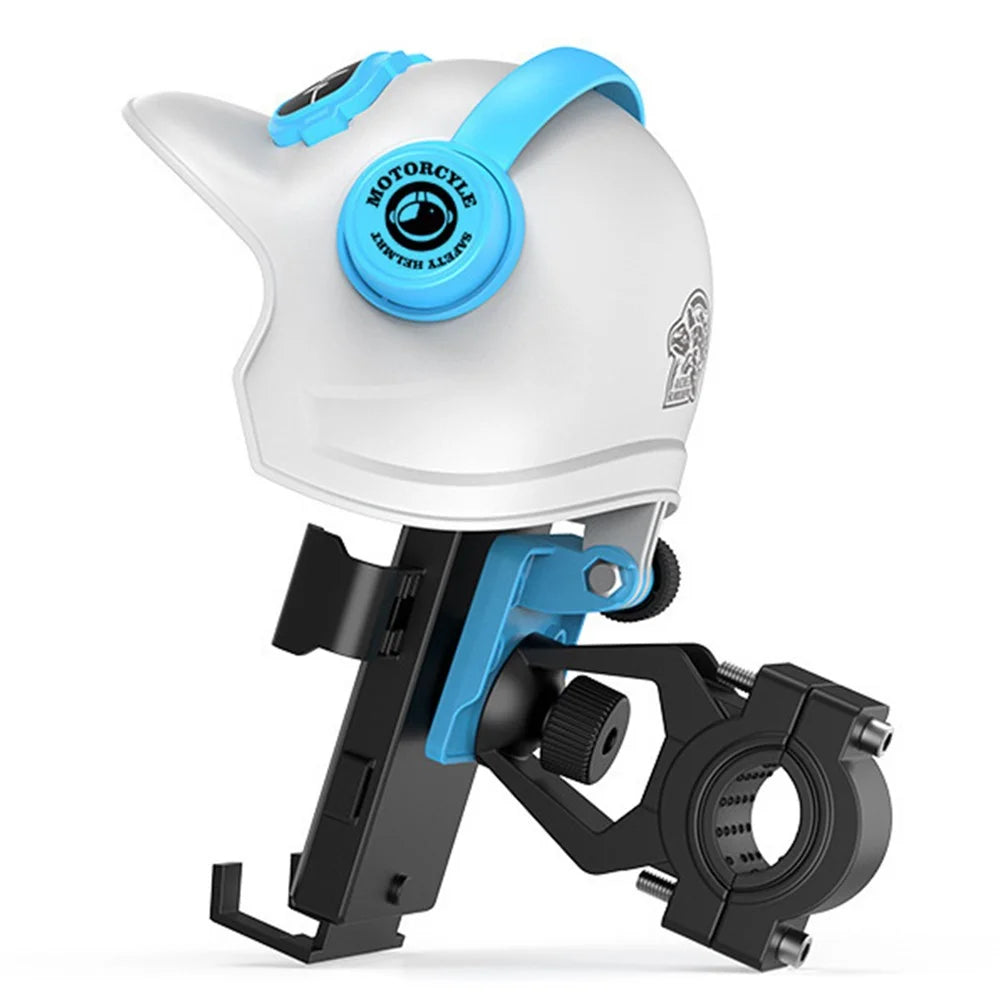 Motorcycle Electric Bike Handlebar Phone Holder Stand with Sunshade Helmet - Blue - 7
