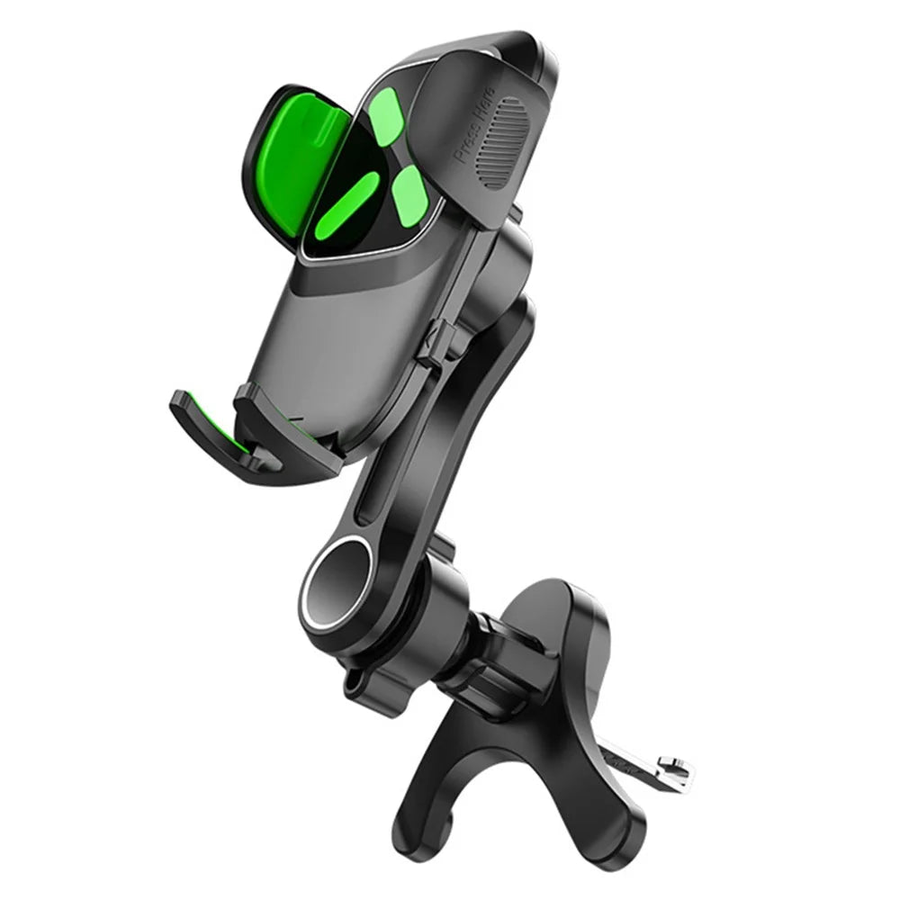 A034 10th Gen Y-shaped Base Car Air Vent Hook Mount Bracket Plastic Mobile Phone Holder - Green - 1