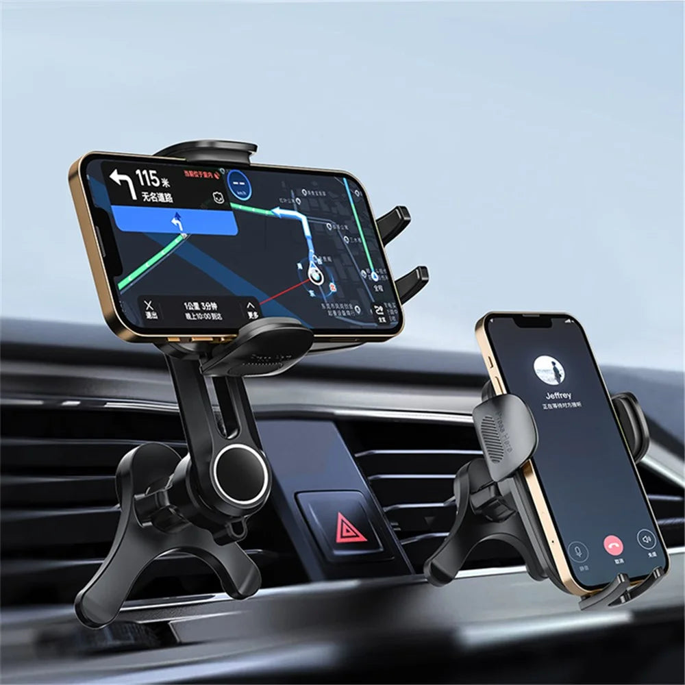 A034 10th Gen Y-shaped Base Car Air Vent Hook Mount Bracket Plastic Mobile Phone Holder - Green - 4