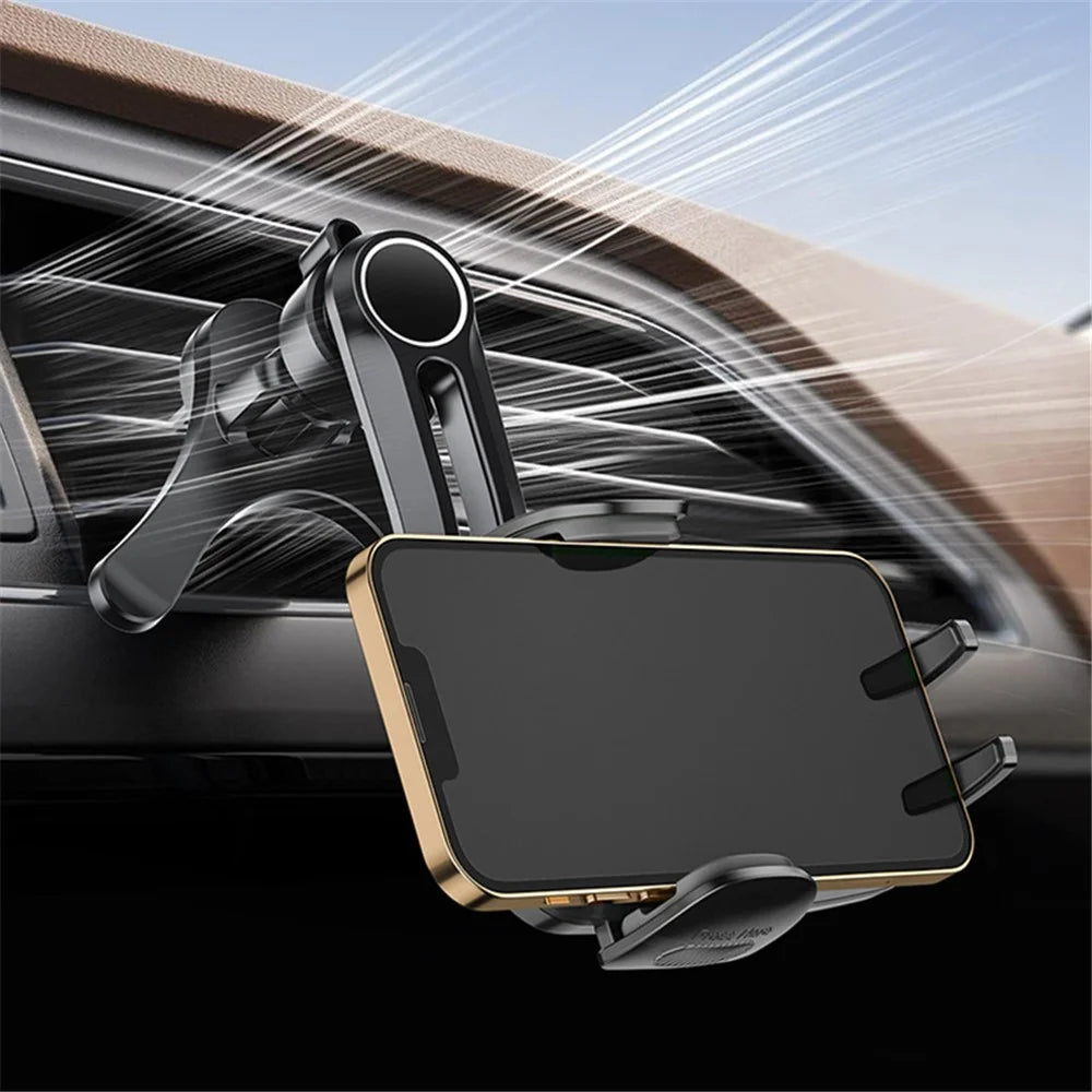 A034 10th Gen Y-shaped Base Car Air Vent Hook Mount Bracket Plastic Mobile Phone Holder - Green - 6