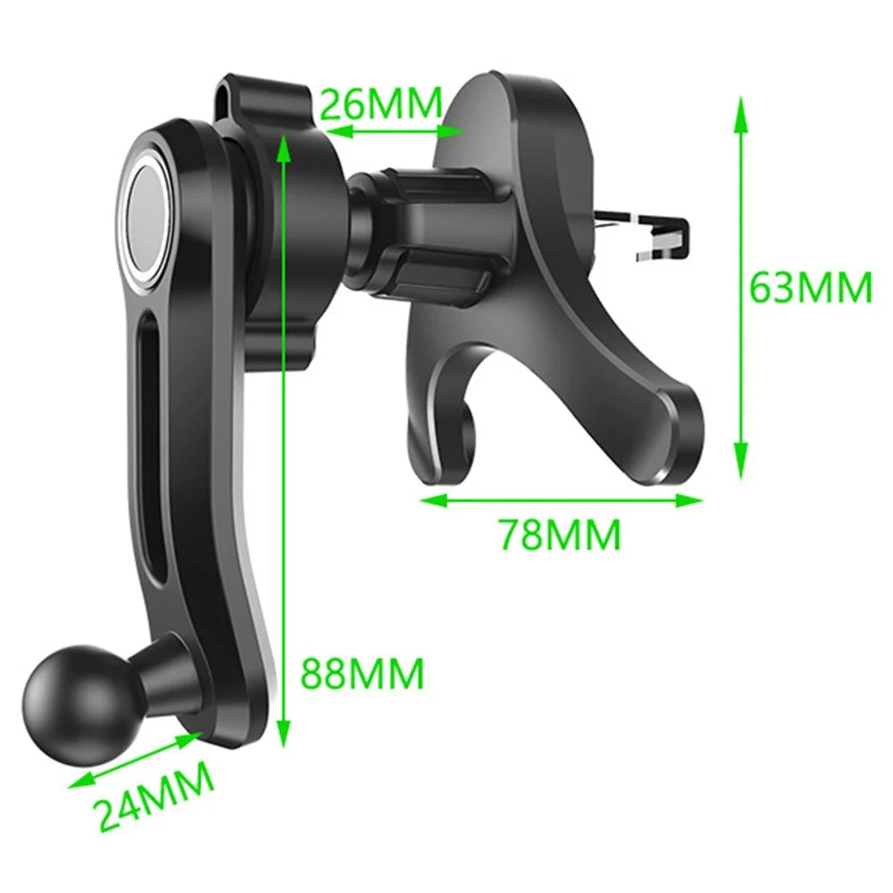 A034 10th Gen Y-shaped Base Car Air Vent Hook Mount Bracket Plastic Mobile Phone Holder - Green - 7