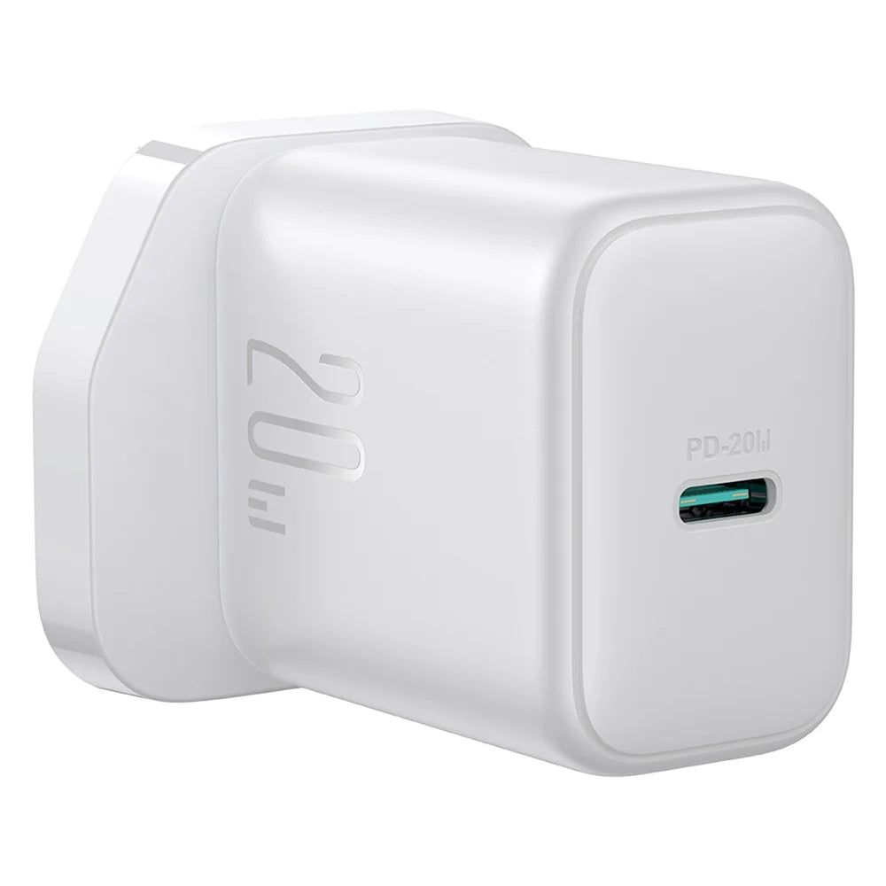 JOYROOM JR-TCF20 UK Plug PD 20W Fast Charger Type-C Wall Charger Adapter for iPhone 16-15 Series, White - 2