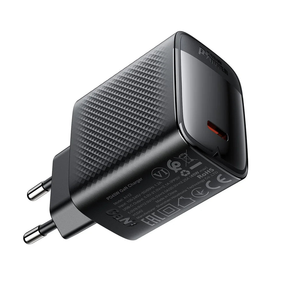ACEFAST A112 GaN USB-C Charger PD 45W Fast Charging Single USB-C Adapter - EU Plug - 4