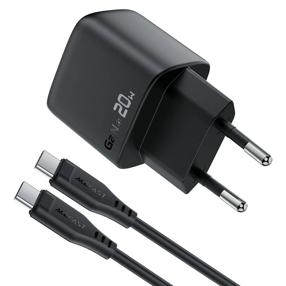 ACEFAST A113 For PD20W USB-C GaN Charger Kit LED Display Fast Charging High Efficiency Adapter - EU Plug - 3