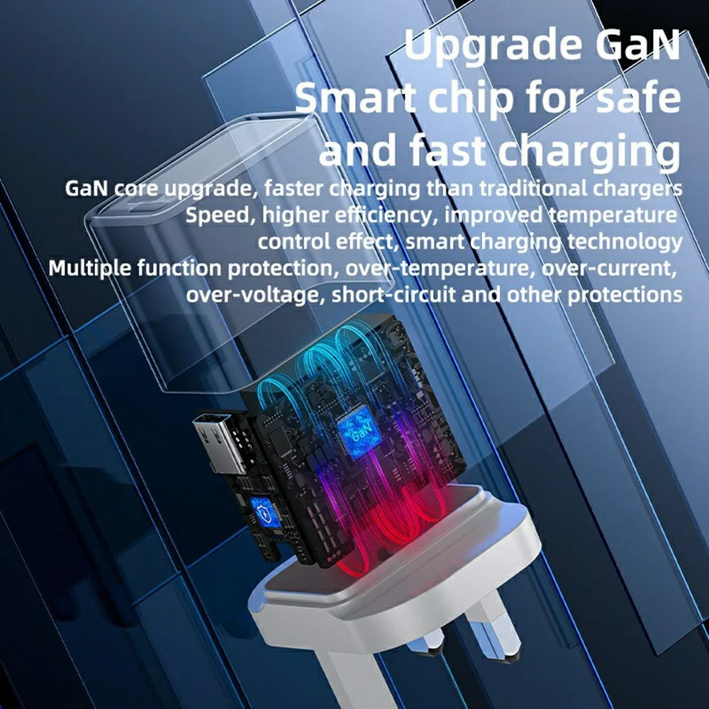 YESIDO YC79 Single USB-C Port GaN Charger PD 20W Fast Charging Wall Charger, UK Plug for Smartphone / Tablet - 4