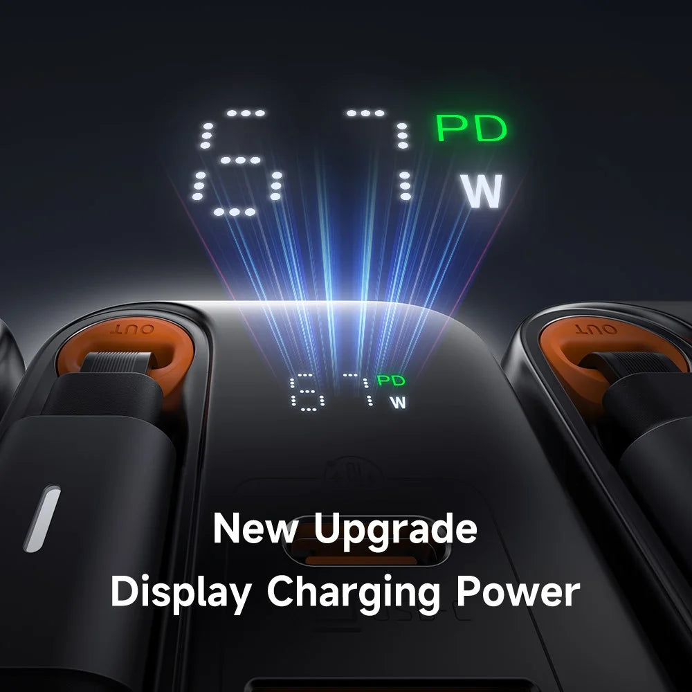 MCDODO CH-4100 GaN Fast Charger 67W USB-C / USB-A Power Adapter with Retractable Cable for Multiple Devices - EU Plug - 3