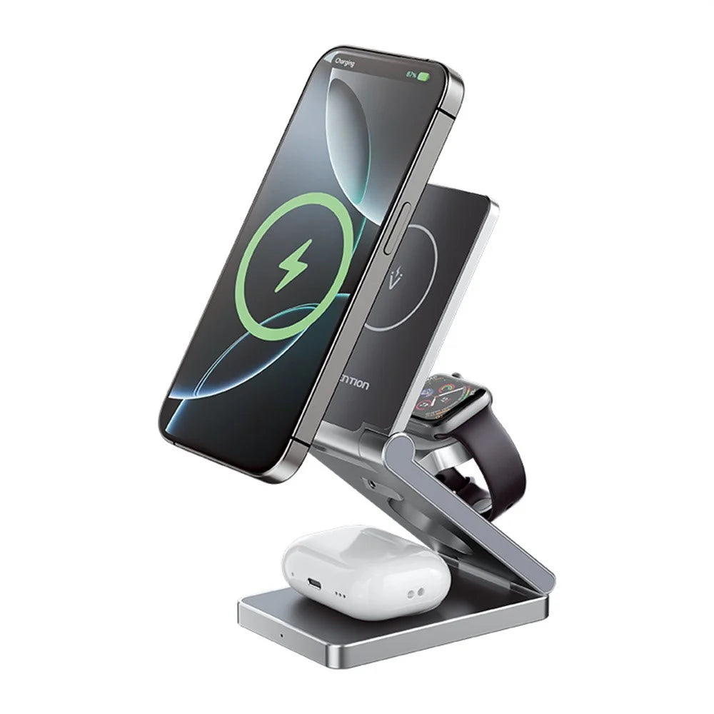 VENTION FGF Series 3 in 1 15W Fast Charger for Mobile Phone / Watch / Earphones Magnetic Wireless Charging Stand - 2