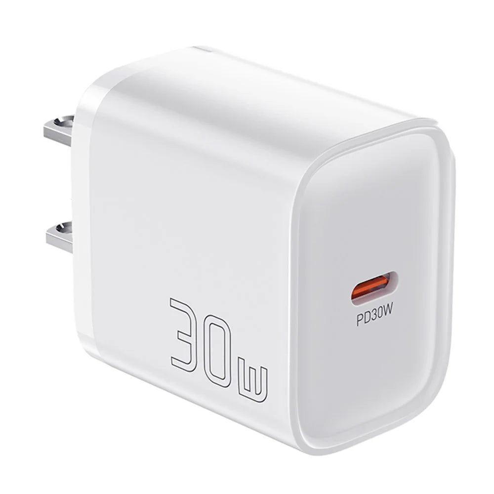 ESSAGER Max 30W USB-C Fast Charger PRO Chip Technology Power Adapter Mini Travel Charging Plug - White / US Plug - 1
