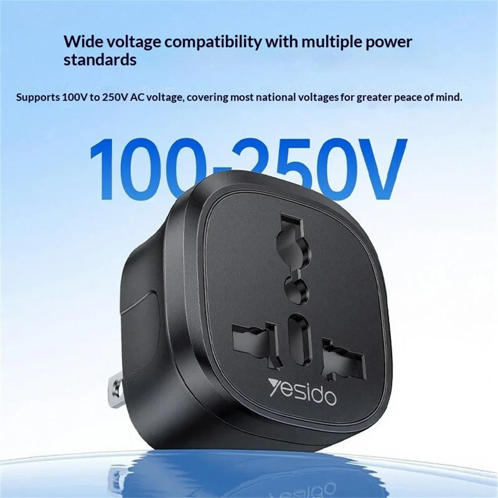 YESIDO MC45 US / AU Plug to Universal Socket Global Travel Charge Adapter 10A 100V-250V Converter - 6