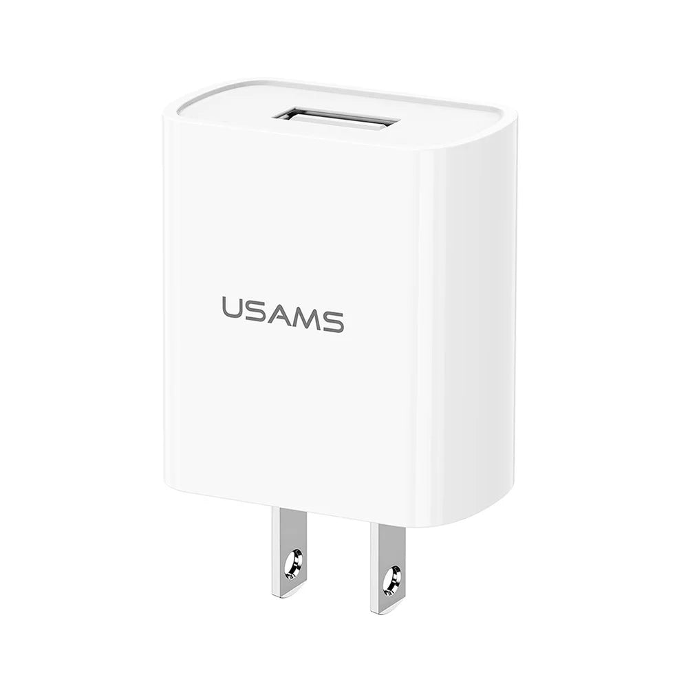 USAMS T21 Fast Charger Adapter Portable Wall Charger Block Mini Travel Charger Set with Type-C Cable for Samsung, Huawei (US Plug) - 2