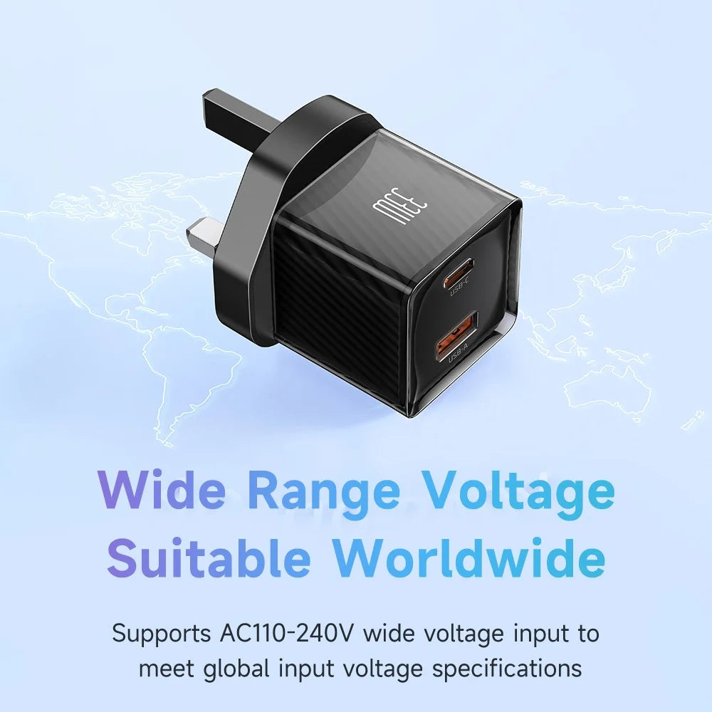 MCDODO CH-414 UK Plug 33W GaN USB+Type-C Wall Charger Fireproof PC Phone Charging Adapter - Black - 6