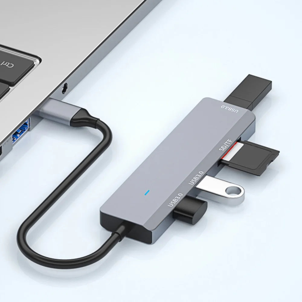 ADS-310C Type-C Hub Expansion Converter to 3xUSB 3.0+2xCard Reader Slots - 6