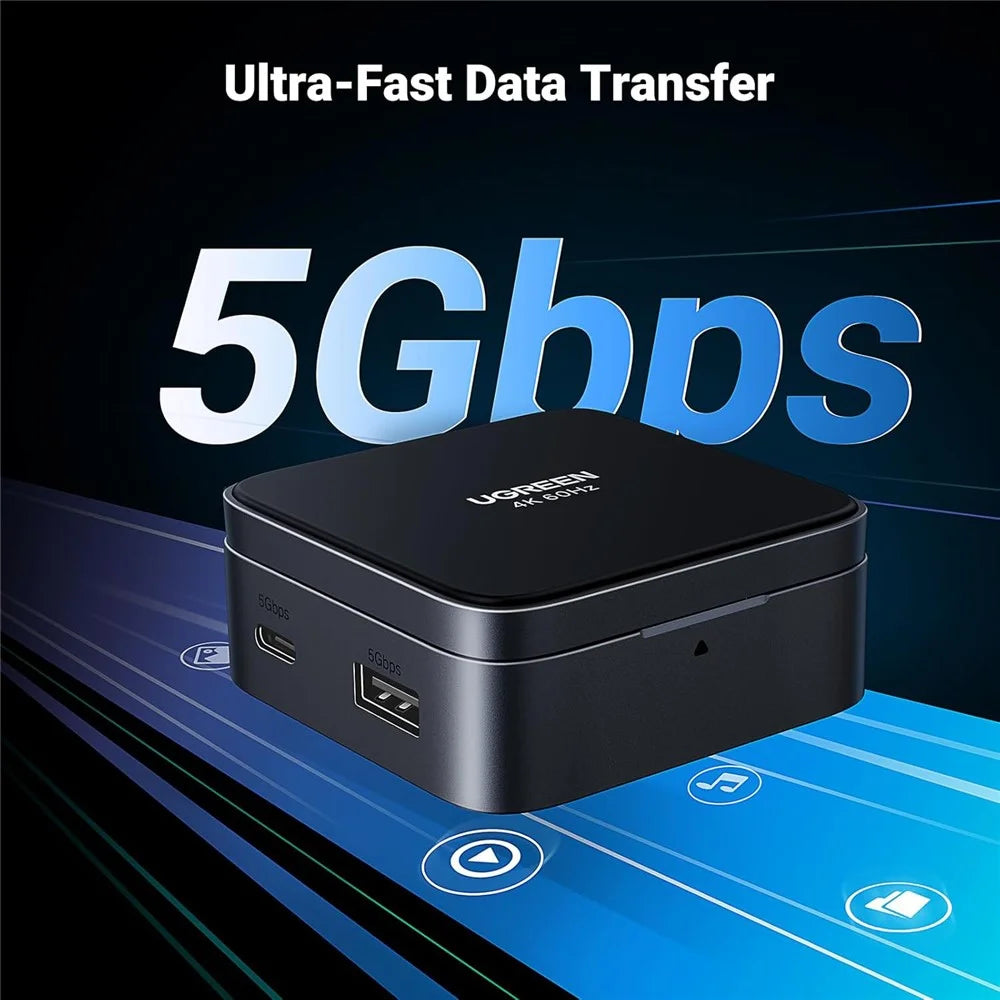UGREEN USB C 4-in-1 Foldable Hub 4K 60Hz HD PD 100W USB 3.0 Docking Station For iPhone 15 / 16 Android Laptops - 2