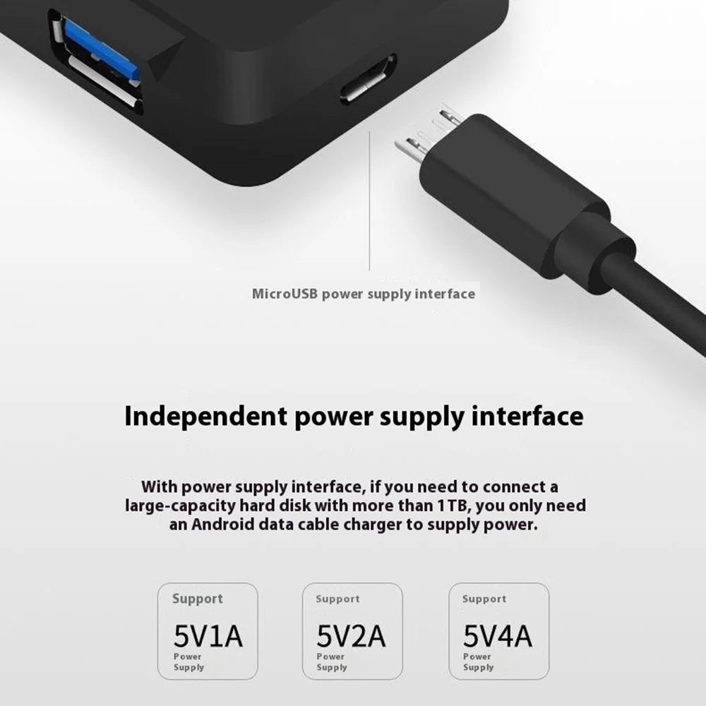 ONTEN 8102B 4-Port USB 3.0 Hub Square Powered Splitter With Smart BC1.2 Charging Protocol 480Mbps / 5Gbps - 6