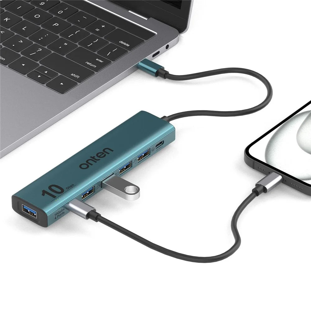 ONTEN UC615 USB-C Hub 4 x USB3.2 Gen2 + 2 x USB-A + USB-C Power Port Adapter - 2